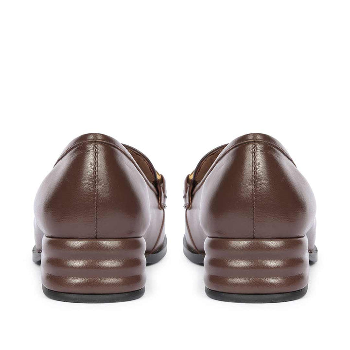 Saint Jenny Coffee Leather Handcrafted Moccasins