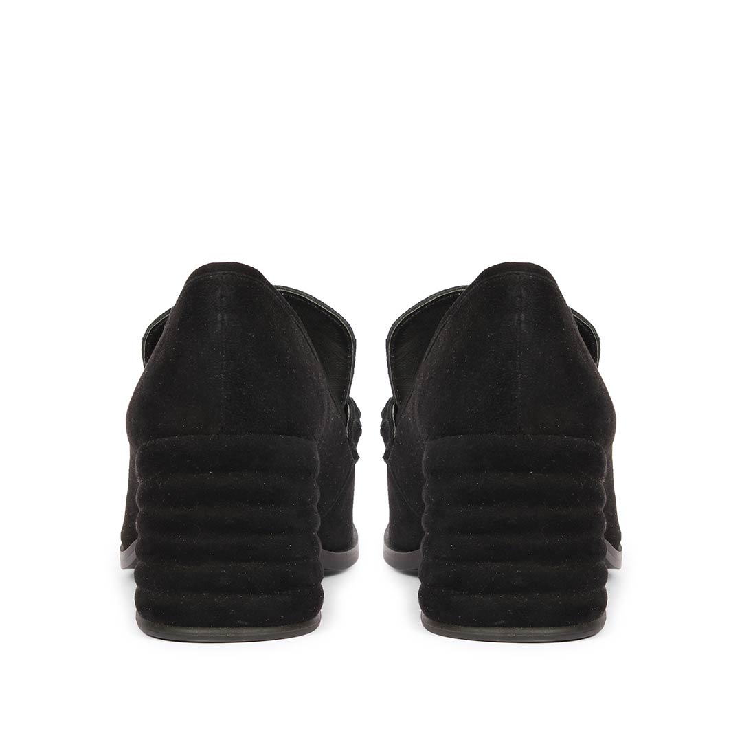Saint Vera Black Suede Leather Handcrafted Moccasins