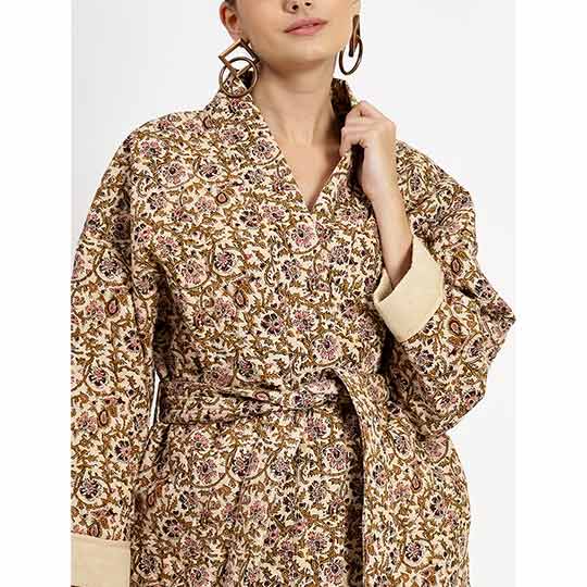 Saint Annika Womens Beige Printed Cotton Jacket