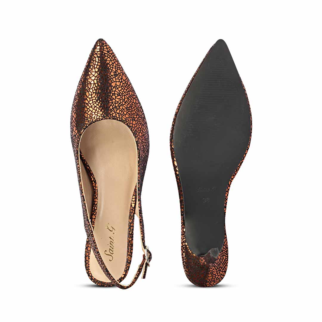 Saint Callie Metallic Bronze Leather Pumps