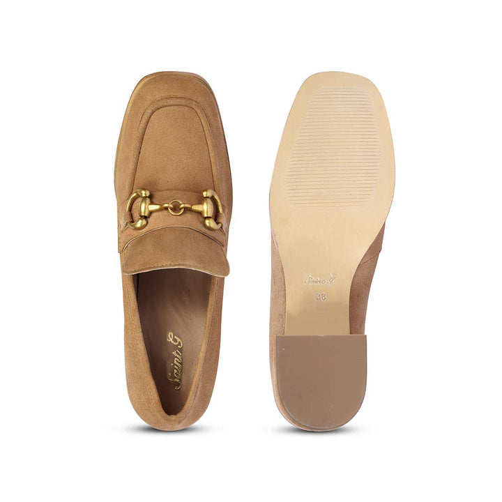 Saint Vera Beige Suede Leather Handcrafted Moccasins