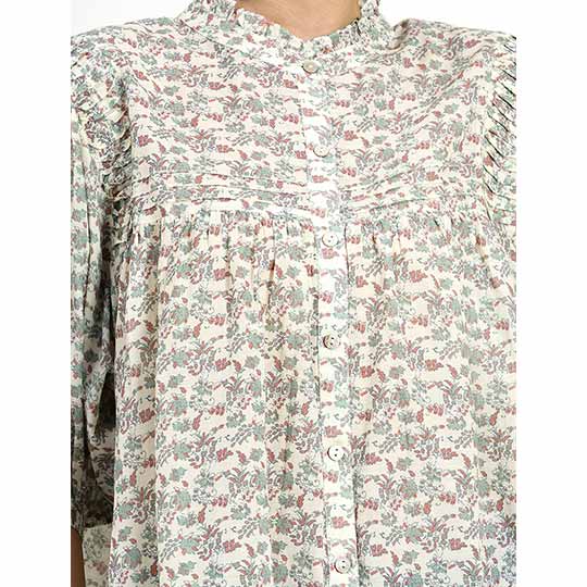 Saint Raelynn Womens Ivory Printed Cotton Top