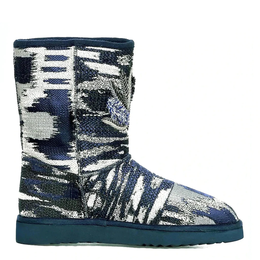 Saint Dorothea Snug Boots: Luxurious hand-embroidered Italian fabric, ultimate comfort in every step