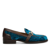 Saint Cinzia Green Velvet Moccasins