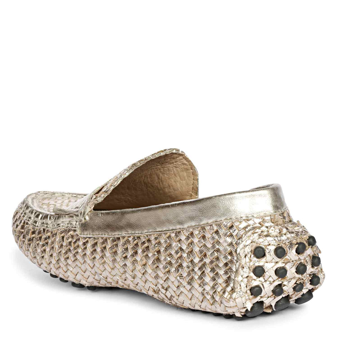 Saint Liana Platin Woven Leather Loafers