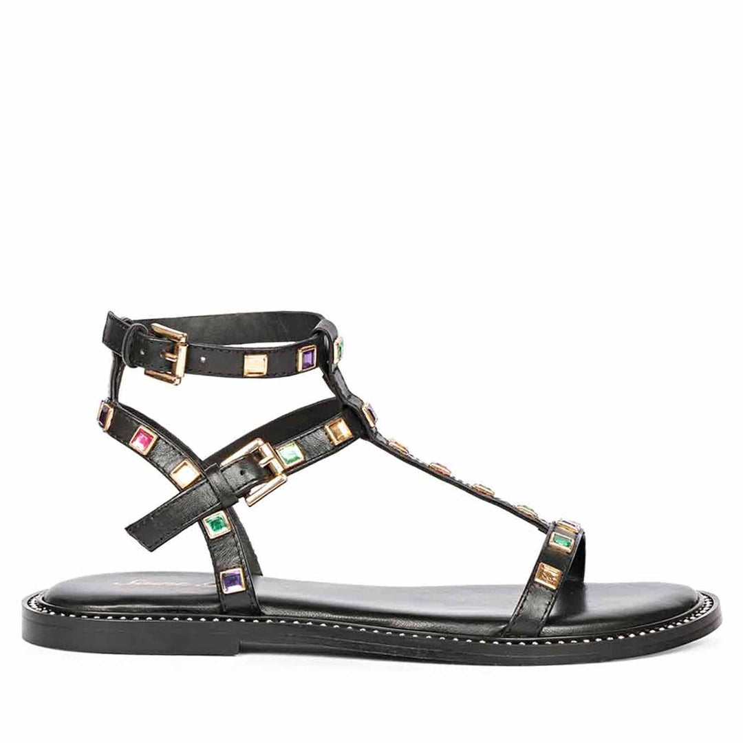 flat dress sandals black Jack Rogers Women's Worth Sandal Black (Size 8)
