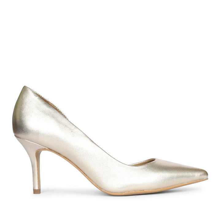 Saint Layla Metallic Gold Leather Pumps