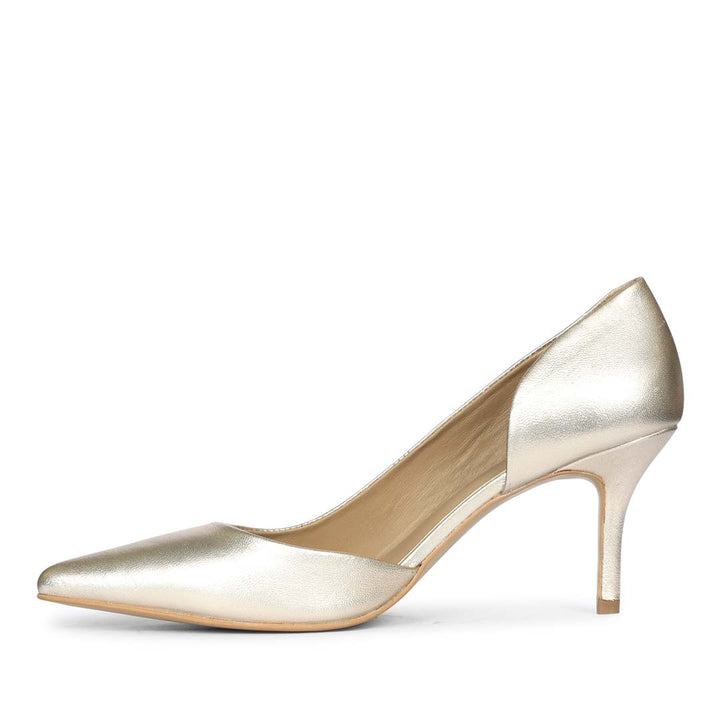 Saint Layla Metallic Gold Leather Pumps
