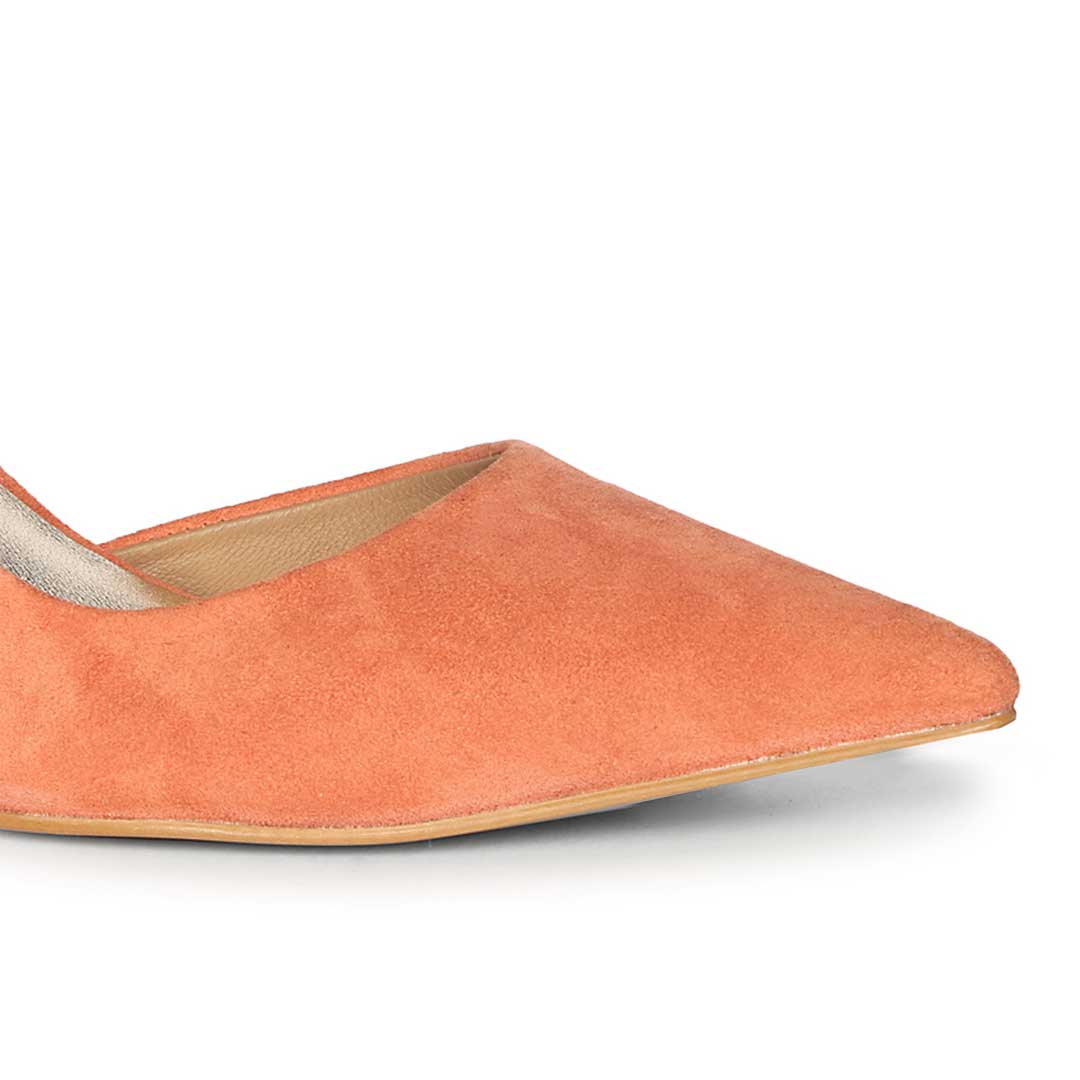 Saint Layla Orange Suede Leather Pumps