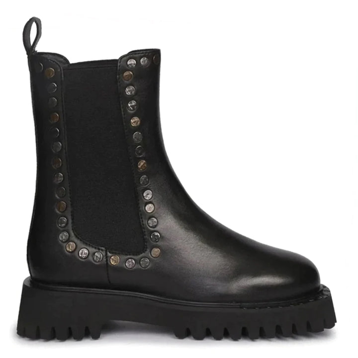 Saint Jessica Metal Studded High Ankle Leather Boots