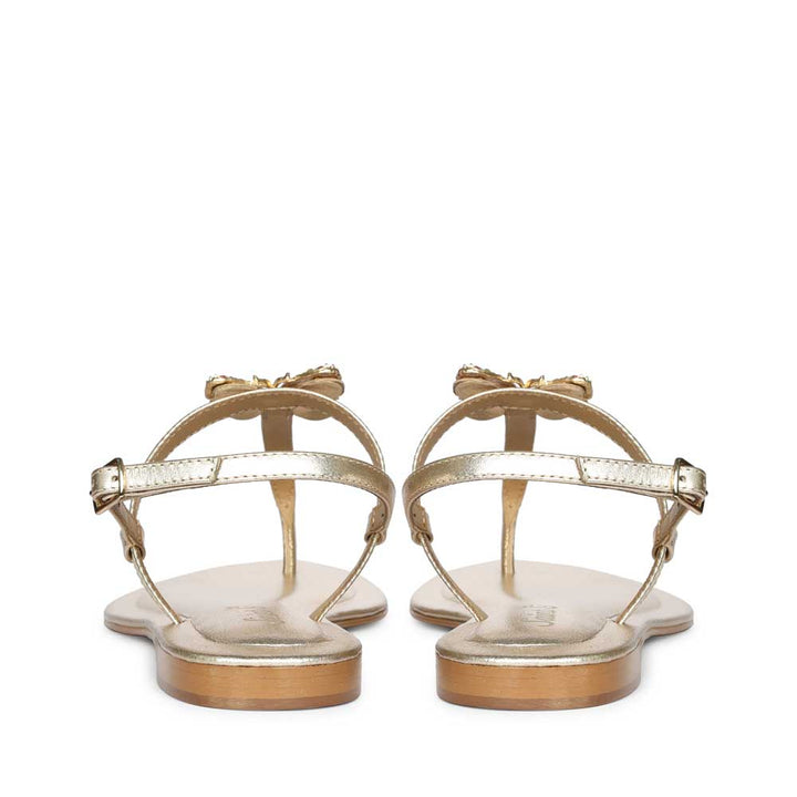 Saint Avril Butterfly Jeweled Gold Leather Sandals