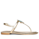 Saint Avril Starfish Jeweled Platin Leather Sandals