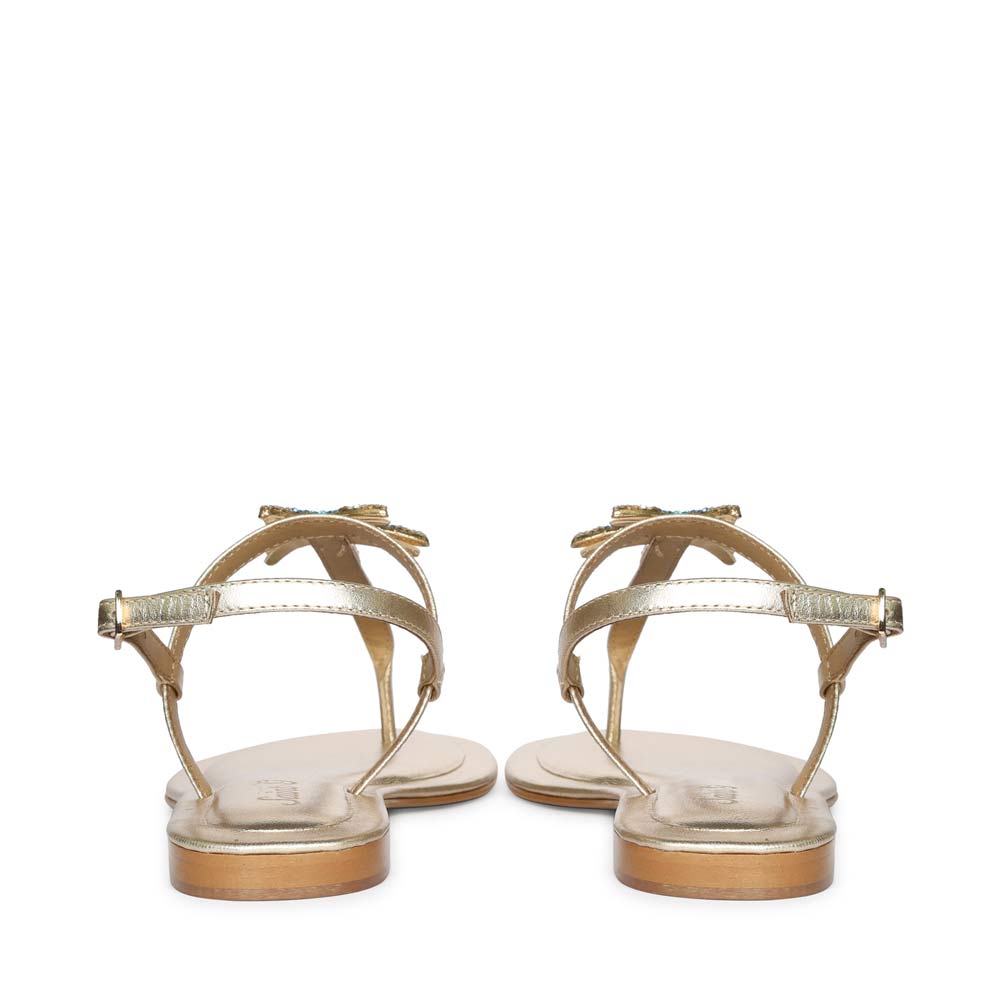 Saint Avril Starfish Jeweled Platin Leather Sandals