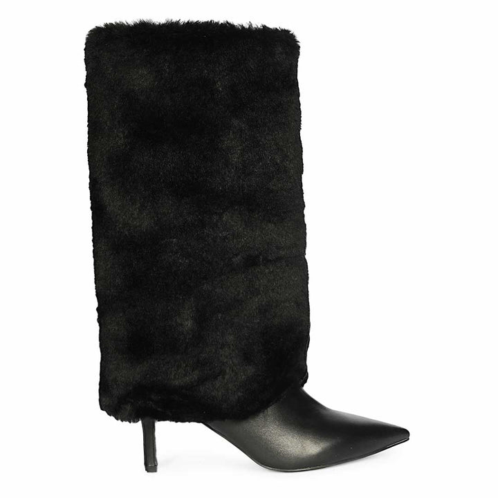 Stylish Black Leather Winter Boots