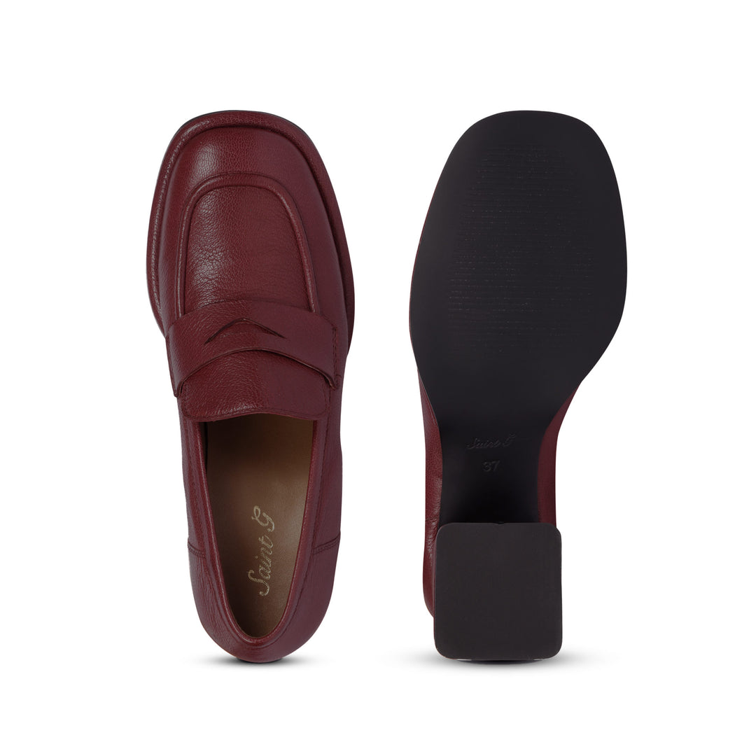 Saint Viviana Bordo Leather Saddle Moccasins