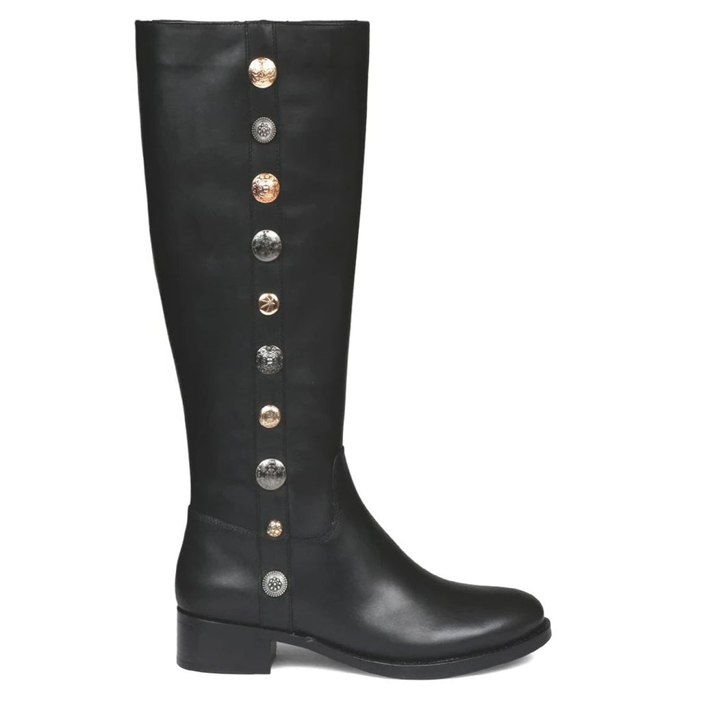 Saint Adriano Black Leather Knee High Boots - SaintG India