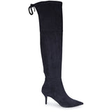 Saint Elodie Navy Stretch Suede Thigh High Boots