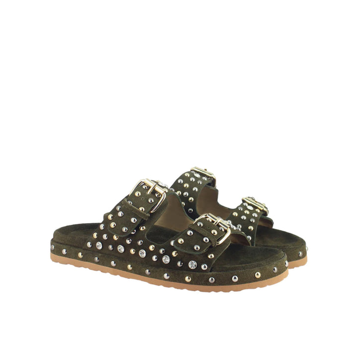 Chloe Studded Double Buckle Sandal