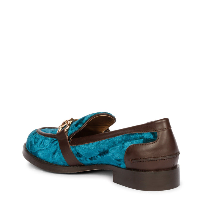 Saint Cinzia Green Velvet Moccasins