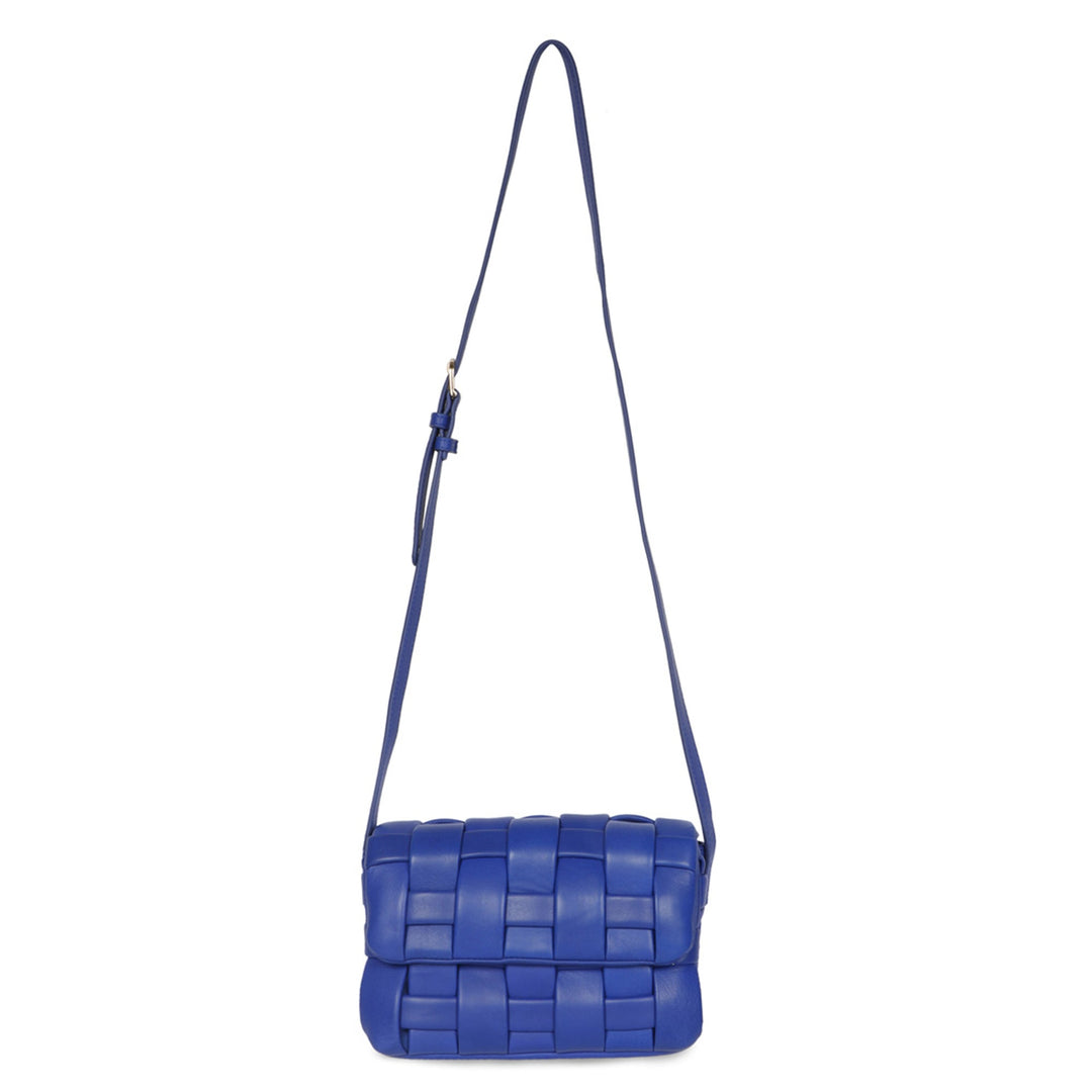 Giada Blue Woven Leather Cross Body Sling Bags