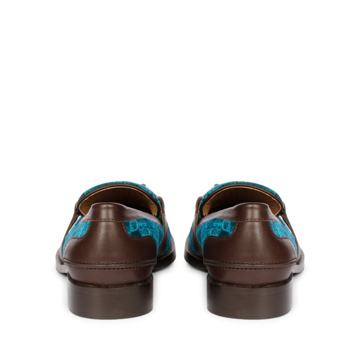 Saint Cinzia Green Velvet Moccasins