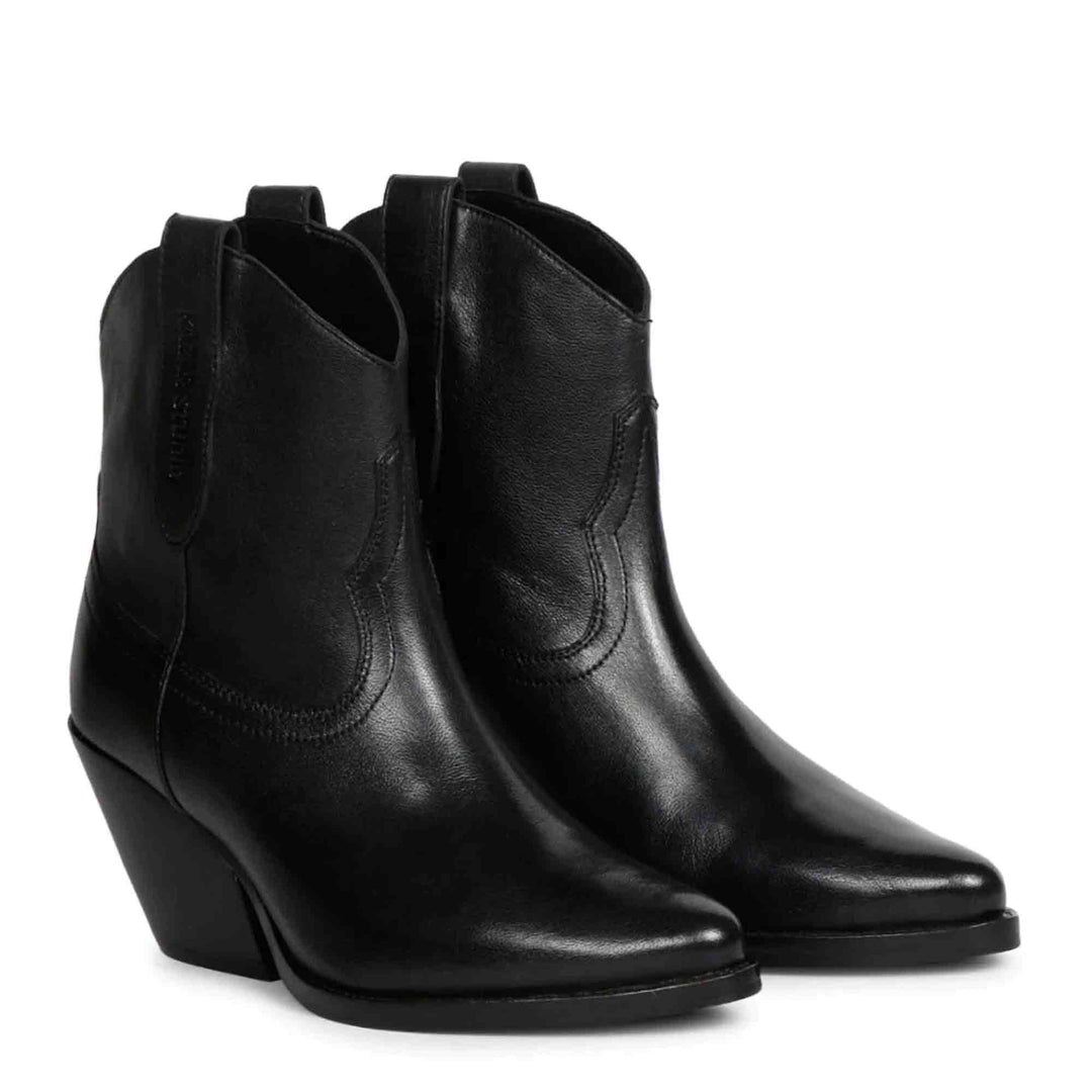 Saint Giulia Black Leather Handcrafted Ankle Boots - SaintG India