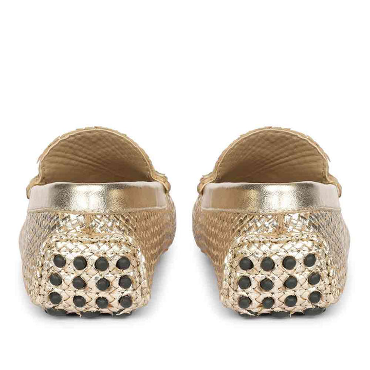 Saint Aurora Platin Handwoven Leather Horsebit Loafers