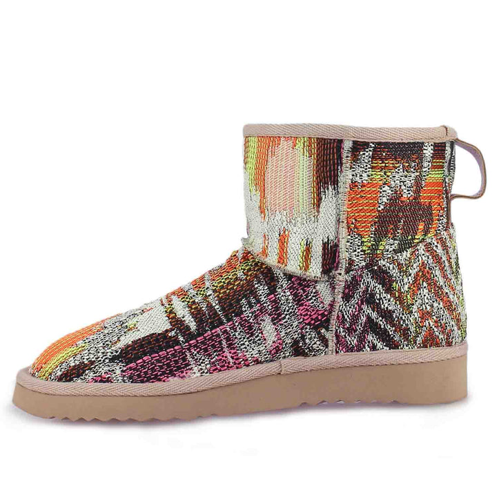 Saint Felice Embroidered Italian Fabric Snug Boots - Stylish and comfortable boots with intricate embroidery, perfect for a fashionable statement