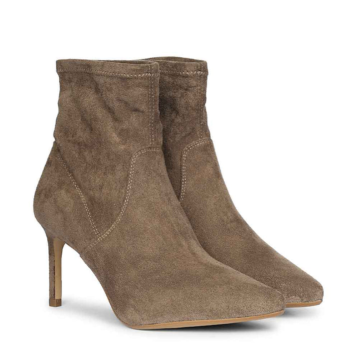 Saint Marvella Taupe Stretch Suede Ankle Boots