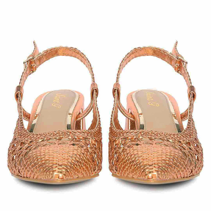 Saint Anya Cipria Hand Woven Leather Block Heels