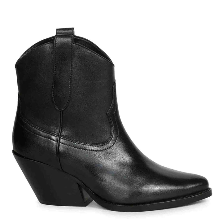 Saint Giulia Black Leather Handcrafted Ankle Boots - SaintG India