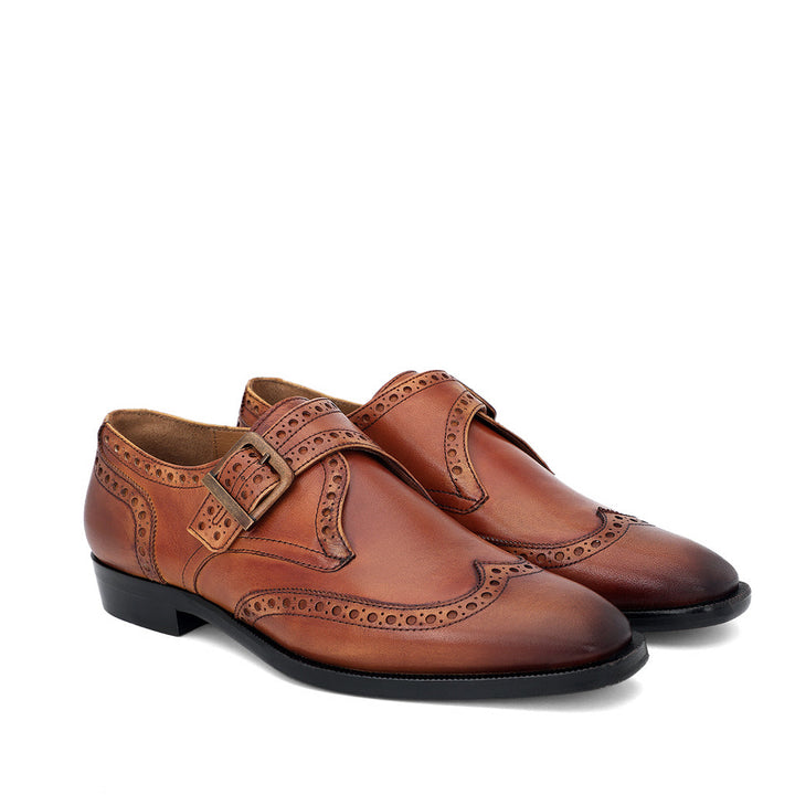 Saint Gerardo Tan Leather Single Monk Brogue