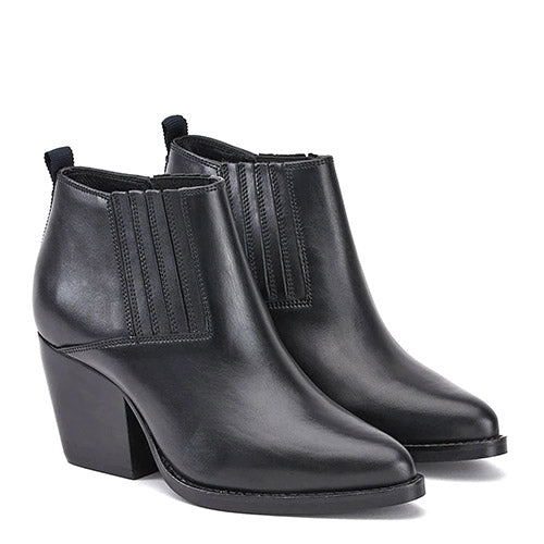 Saint Angela Black Leather Ankle Boot - SaintG India