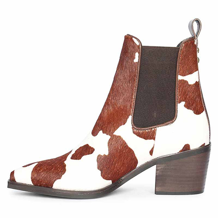 Saint Morrison Cloud Pony Hair Leather Ankle Boots