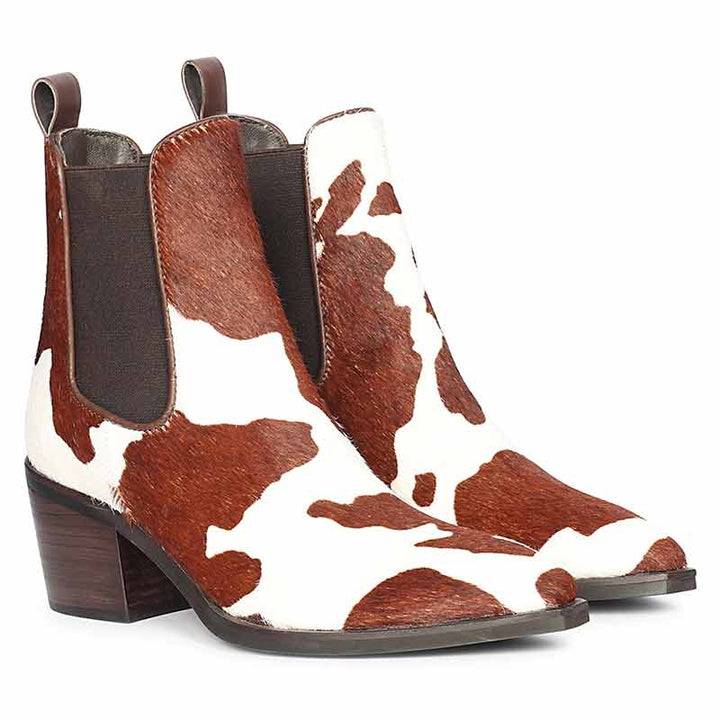 Saint Morrison Cloud Pony Hair Leather Ankle Boots