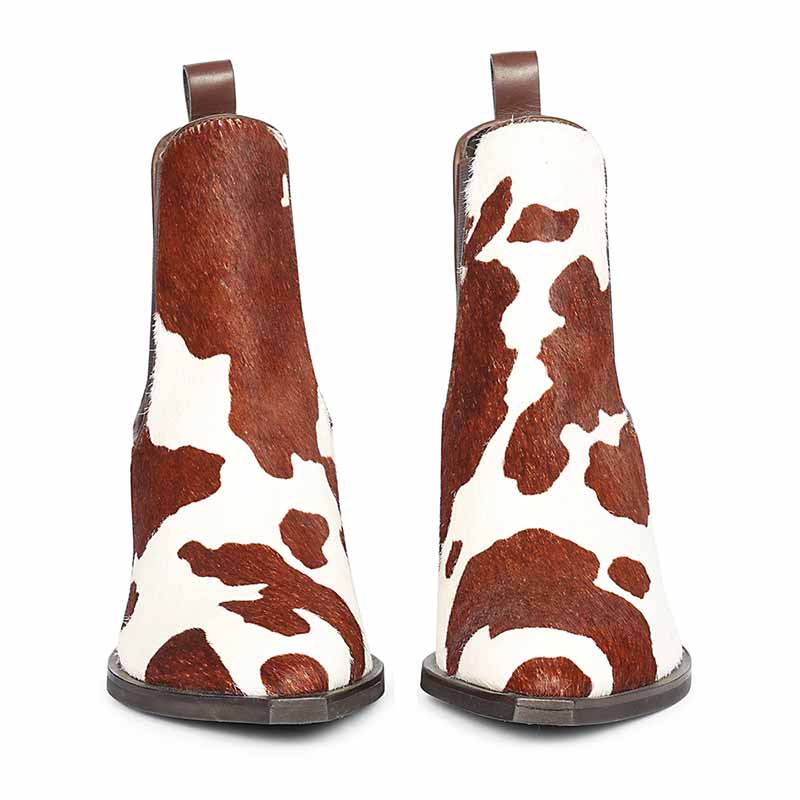 Saint Morrison Cloud Pony Hair Leather Ankle Boots