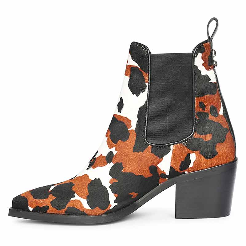 Saint Morrison Multi Pony Hair Leather Ankle Boots
