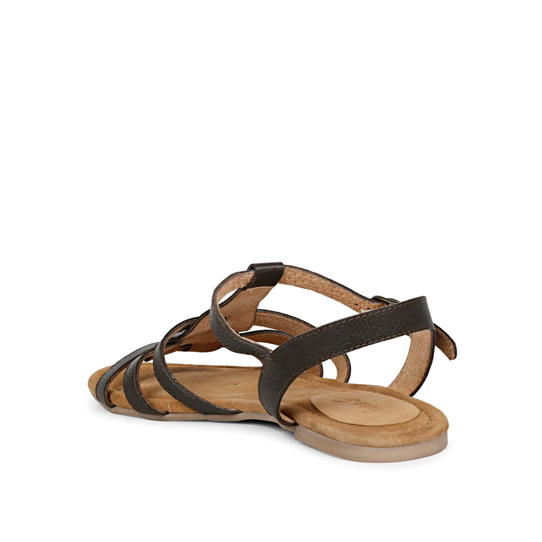 SaintG Womens Black Leather Sandals.