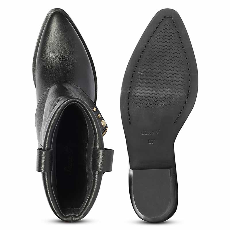 Saint Malone Fold Over Black Leather Mid Calf Boots Black / 41 Saint Malone Fold Over Black Leather Mid Calf Boots Black / 41