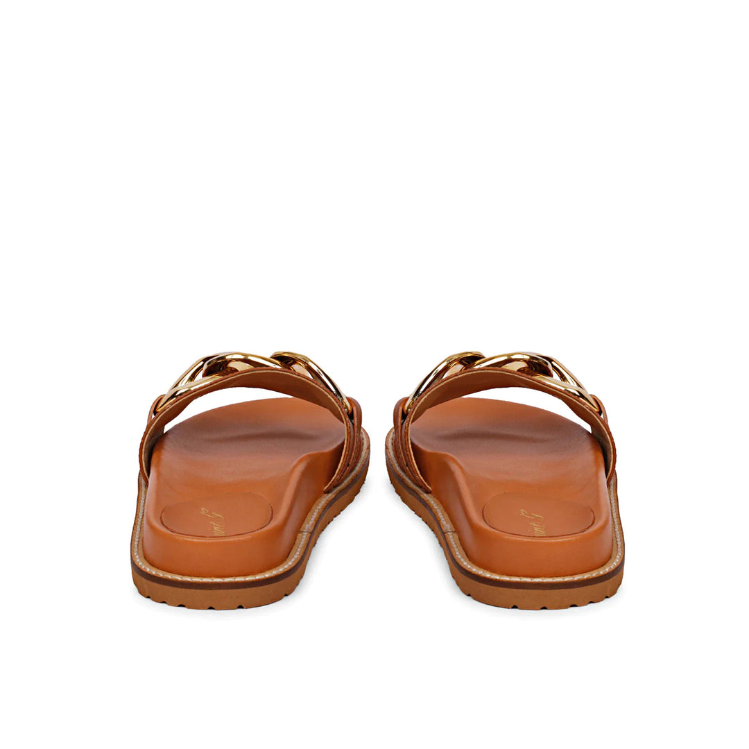 Kiera Cuoio Chain-Link Trim Slides