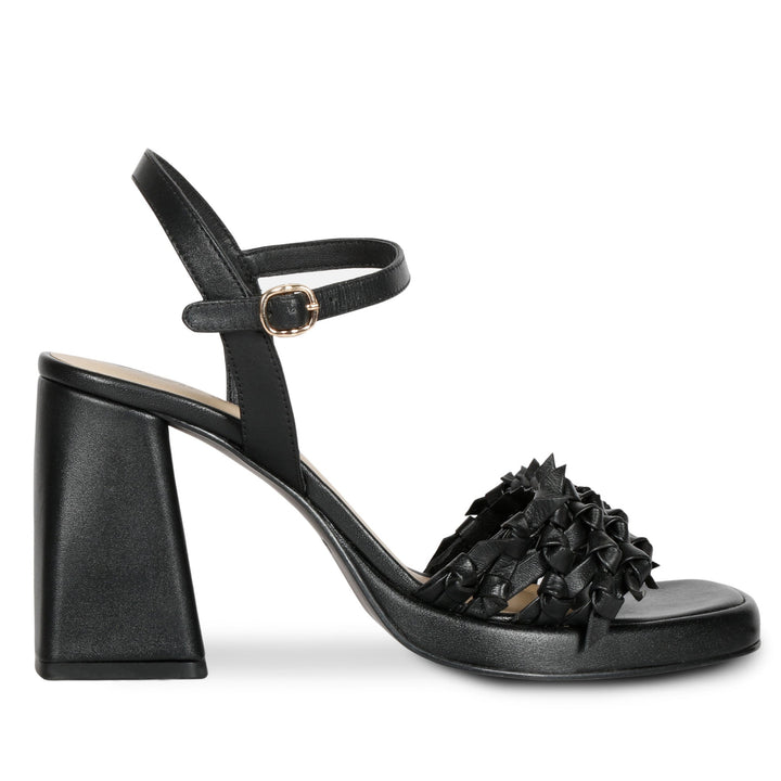 Chic Saint Joy heels in handwoven black leather design