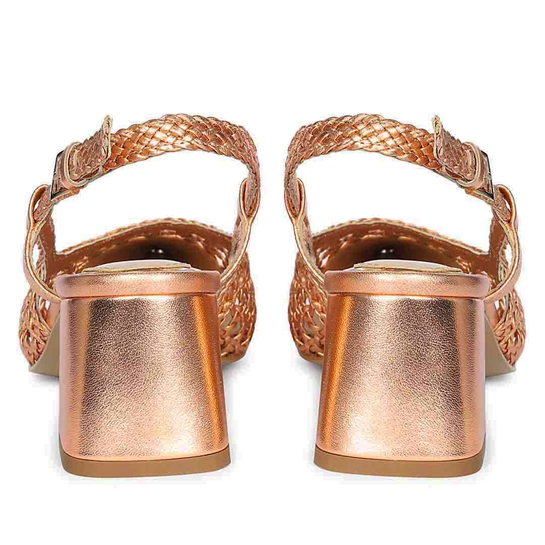 Saint Anya Cipria Hand Woven Leather Block Heels