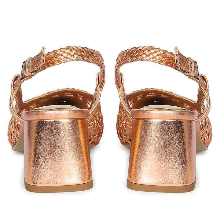 Saint Anya Cipria Hand Woven Leather Block Heels