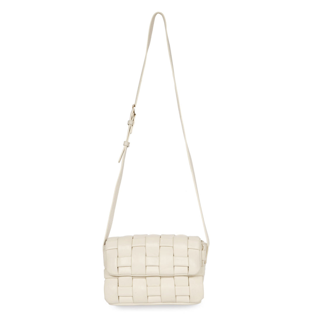 Giada Cream Woven Leather Cross Body Sling Bags