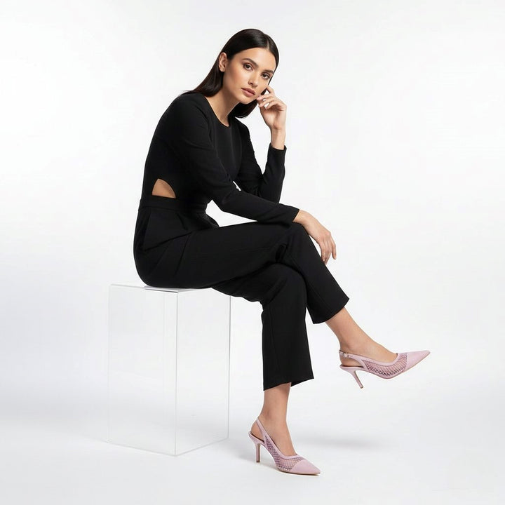 Saint Katy Lilac Slingback Mesh Pumps