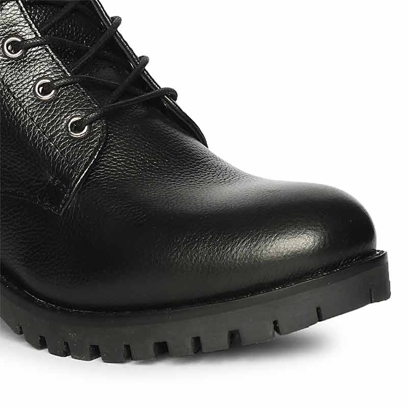 Saint Lucero Buckle Decor Black Leather High Ankle Boots Black / 36 Saint Lucero Buckle Decor Black Leather High Ankle Boots Black / 36
