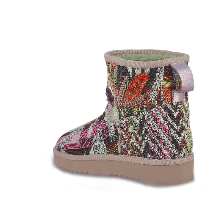 Saint Felice Embroidered Italian Fabric Snug Boots - Stylish and comfortable boots with intricate embroidery, perfect for a fashionable statement