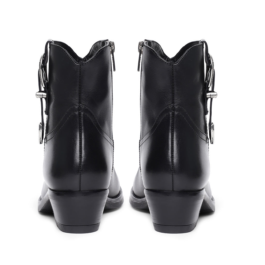 Saint Gessica Buckle Decorative Leather Ankle Boots