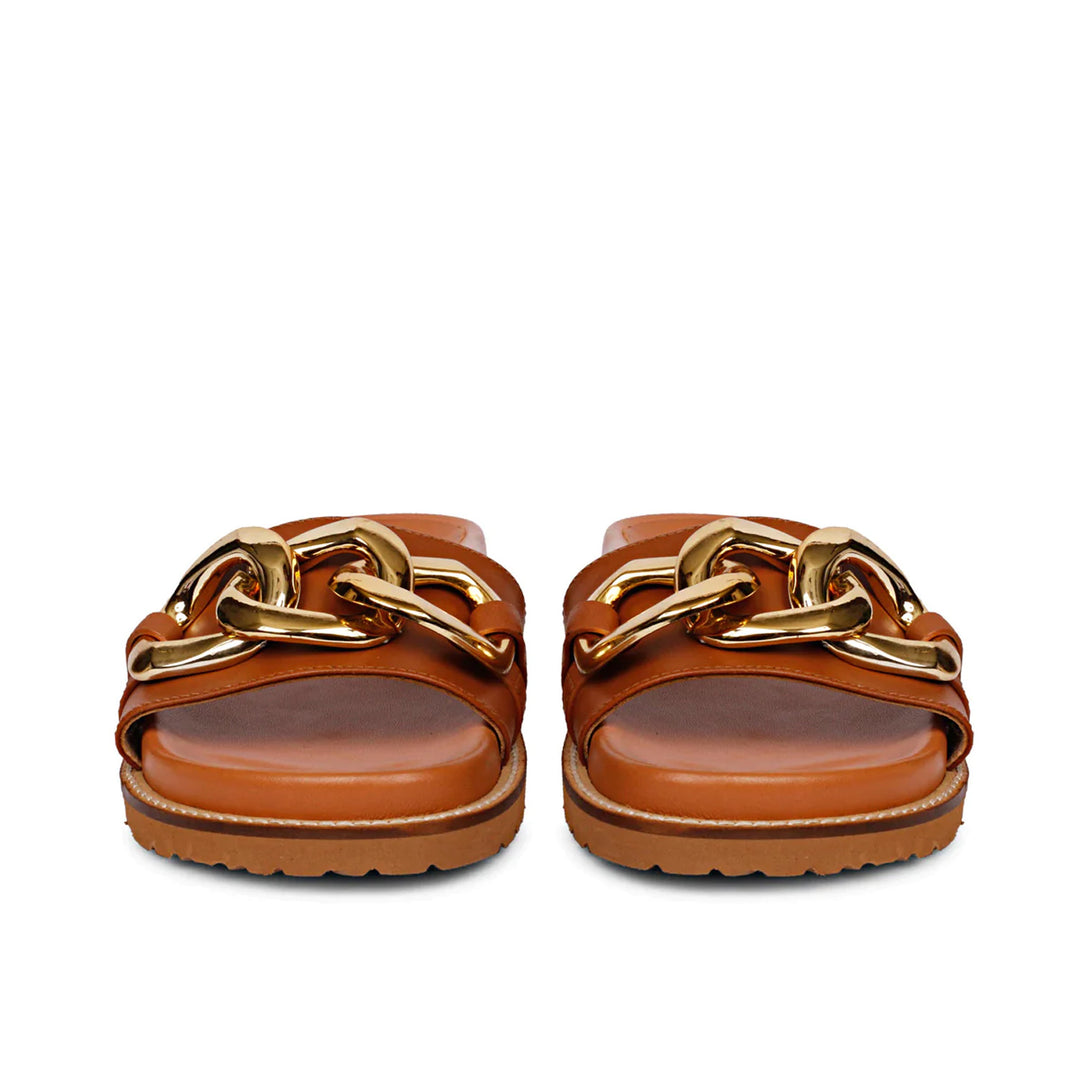 Kiera Cuoio Chain-Link Trim Slides