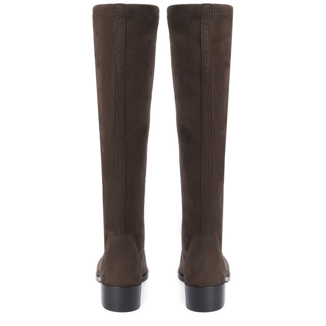 Saint Amy Brown Stretch suede Leather Knee High Boots
